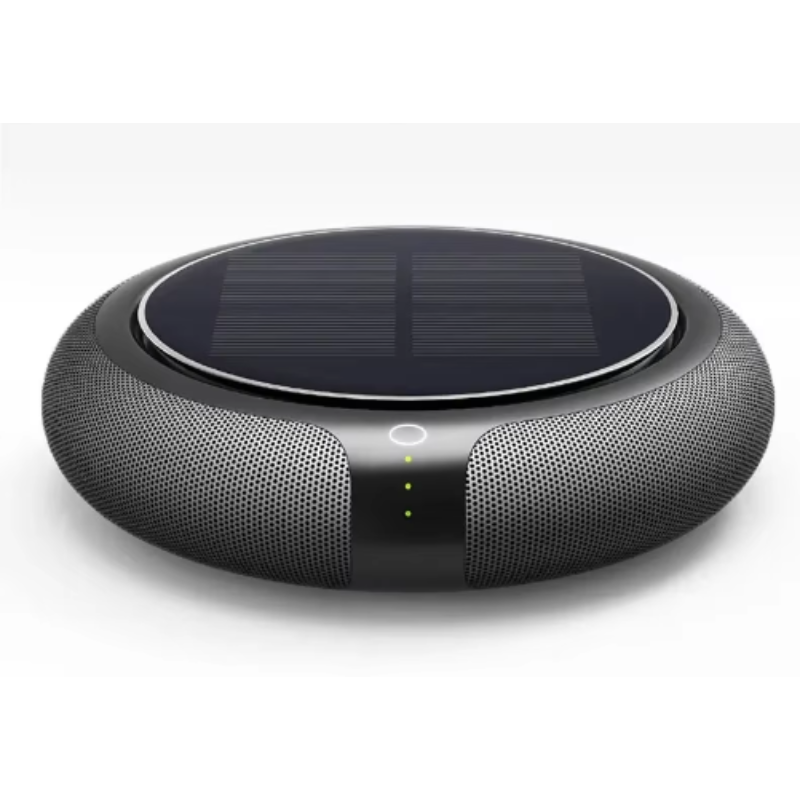 Carisma™ Solar Air Car Solar Purifier showing compact design with solar panel and air purification vents.