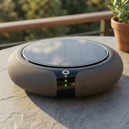 Carisma Solar Air Purifier for cars, compact device with solar panels, designed to improve in-vehicle air quality.