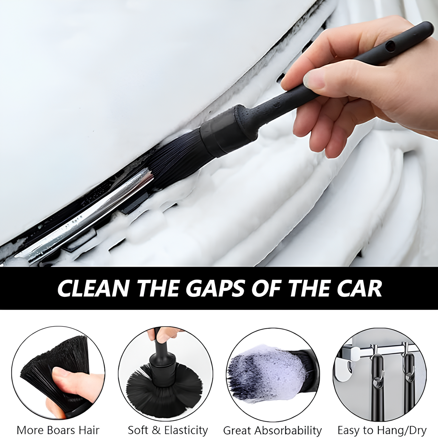 Carisma™ Clean Set car brush cleaning kit with multiple brushes and tools for vehicle detailing and cleaning.