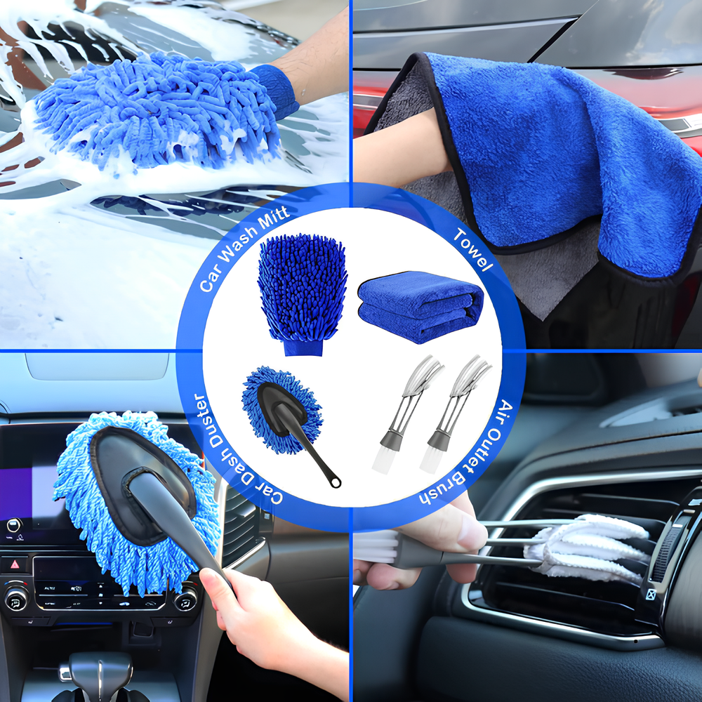 Carisma™ Power Kit car drill cleaning brush set with various brush attachments for detailed automotive cleaning.