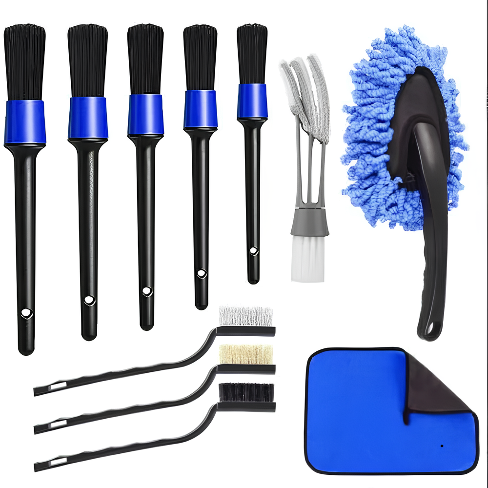 Carisma™ Power Kit car drill cleaning brush set with various brush heads for effective vehicle detailing and cleaning.